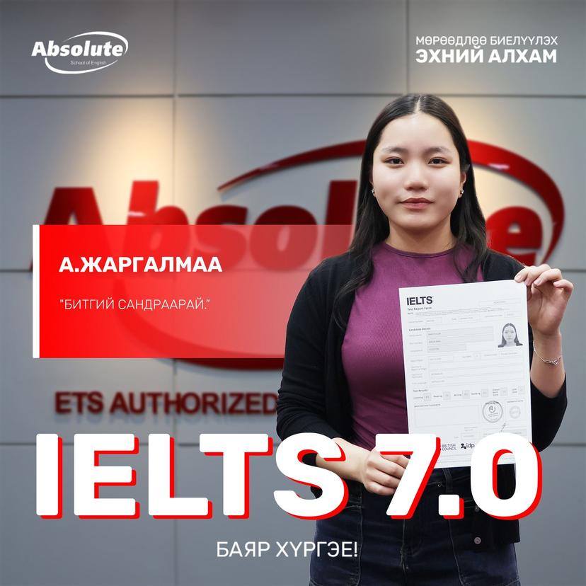 IELTS 7.0 Jargalmaa A.